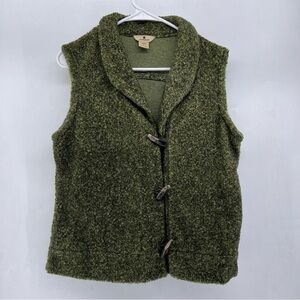 Woolrich women’s small green fleece vest b19